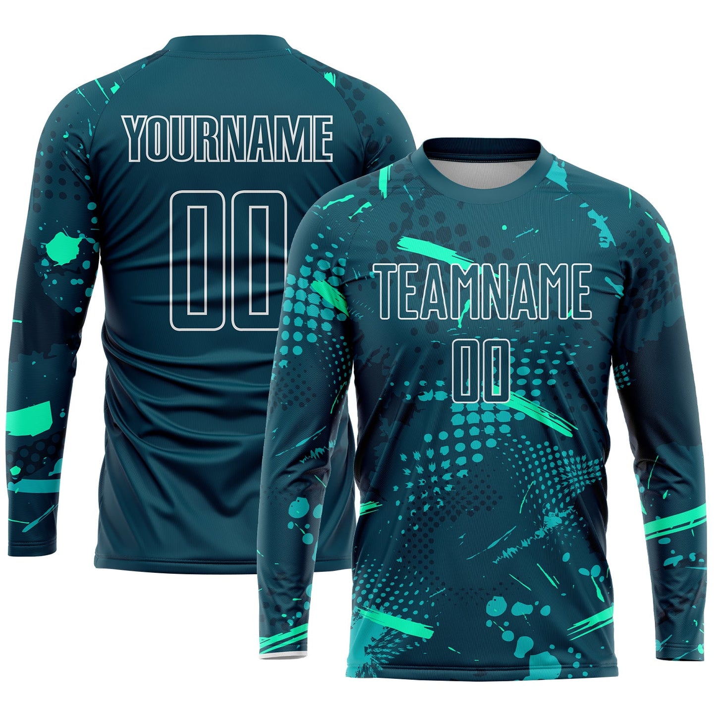 Custom Green Green-Teal Sublimation Soccer Uniform Jersey view 3