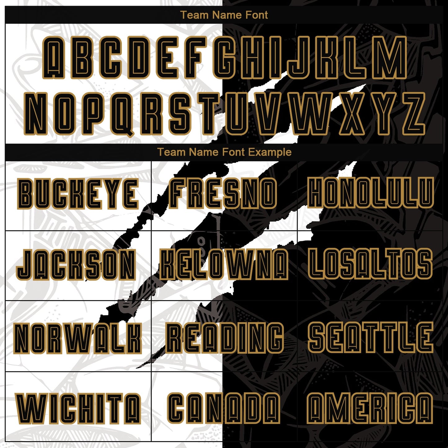 Custom Graffiti Pattern Black-Old Gold Scratch Sublimation Soccer Uniform Jersey view 7
