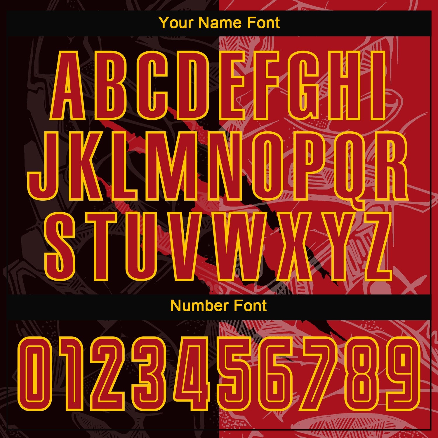 Custom Graffiti Pattern Red-Gold Scratch Sublimation Soccer Uniform Jersey view 5