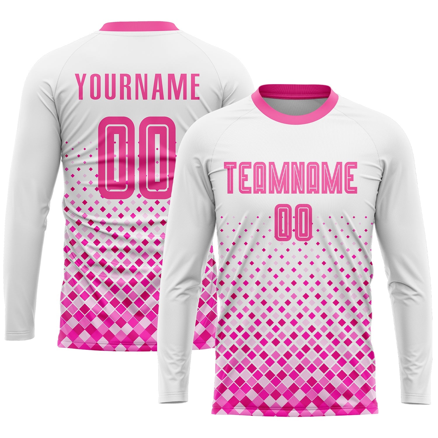 Custom White Pink Sublimation Soccer Uniform Jersey view 3