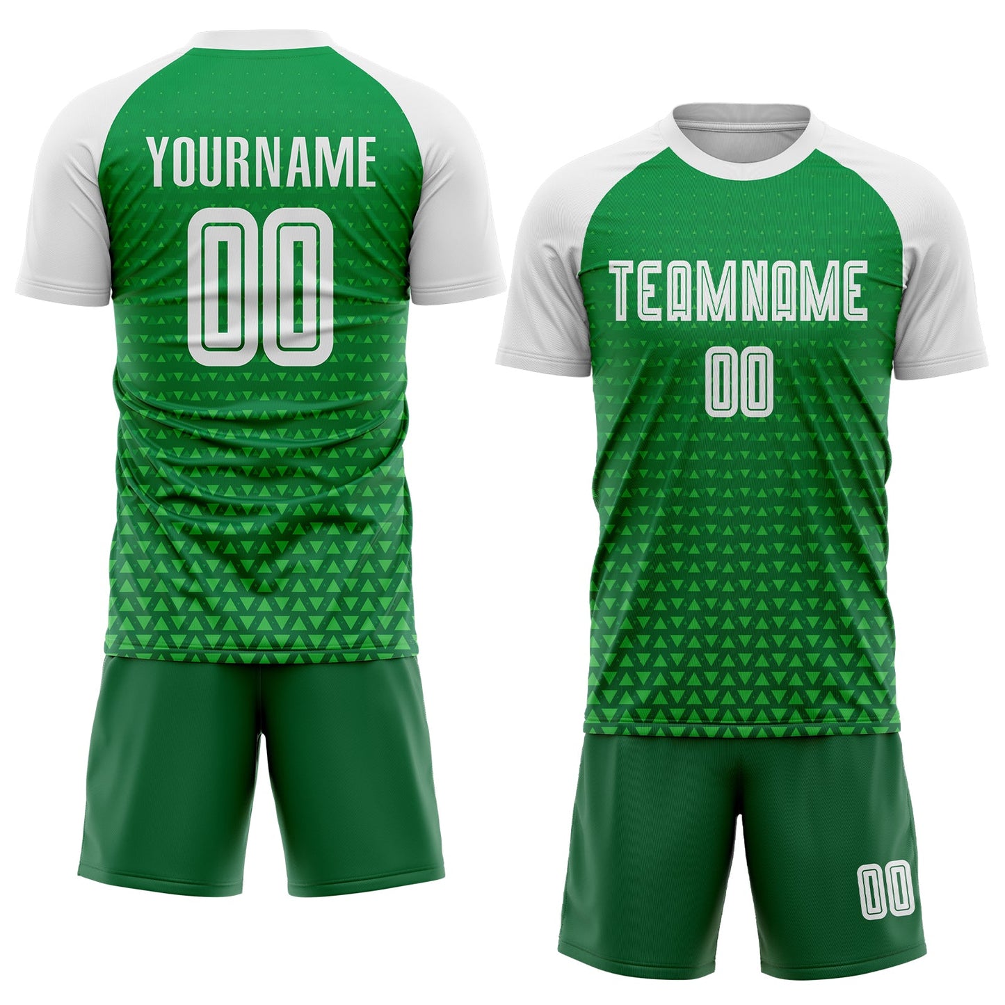 Custom Kelly Green White Sublimation Soccer Uniform Jersey view 2