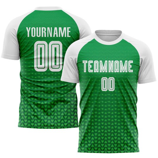 Custom Kelly Green White Sublimation Soccer Uniform Jersey - Main View
