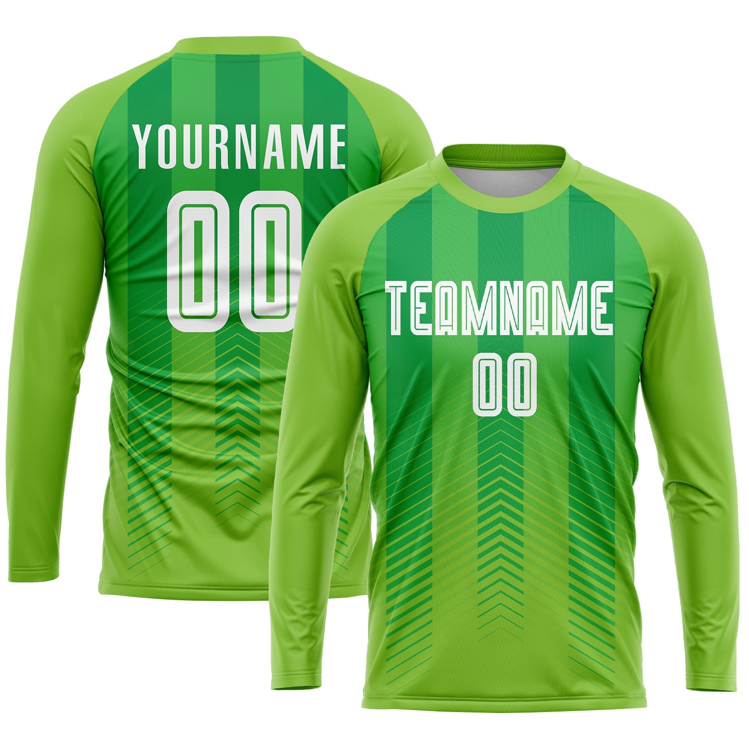 Custom Neon Green White-Kelly Green Sublimation Soccer Uniform Jersey view 3