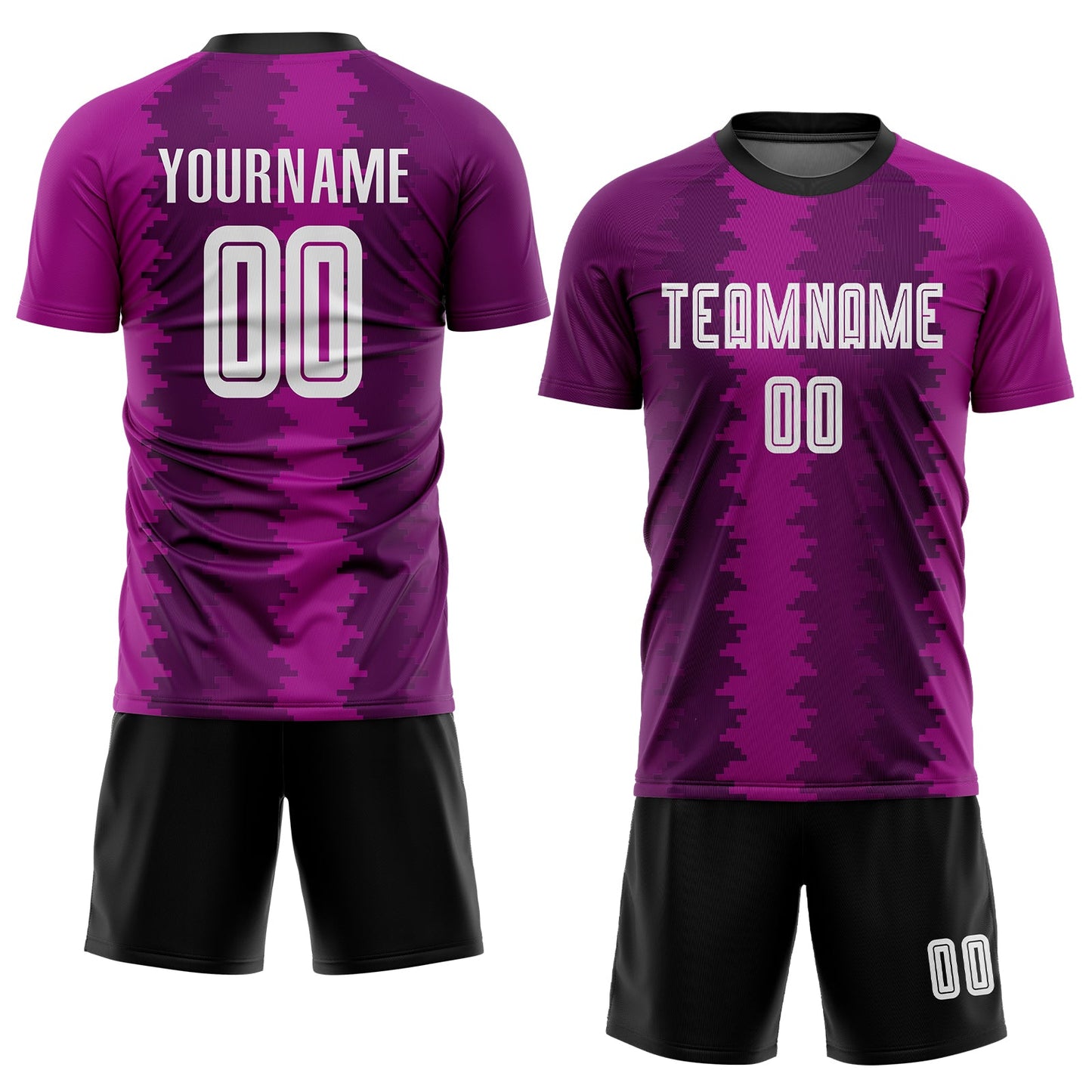 Custom Purple White-Pink Sublimation Soccer Uniform Jersey view 2