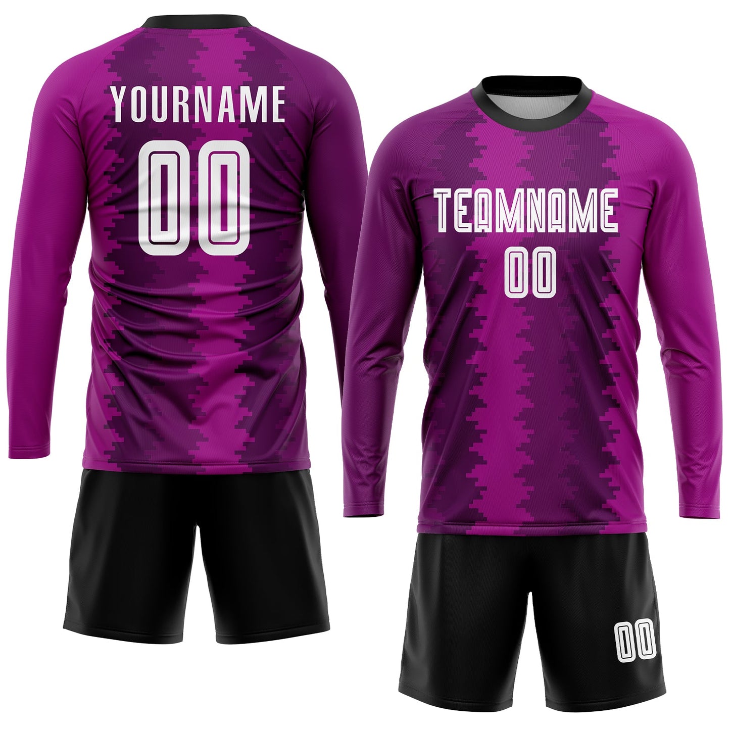Custom Purple White-Pink Sublimation Soccer Uniform Jersey view 4