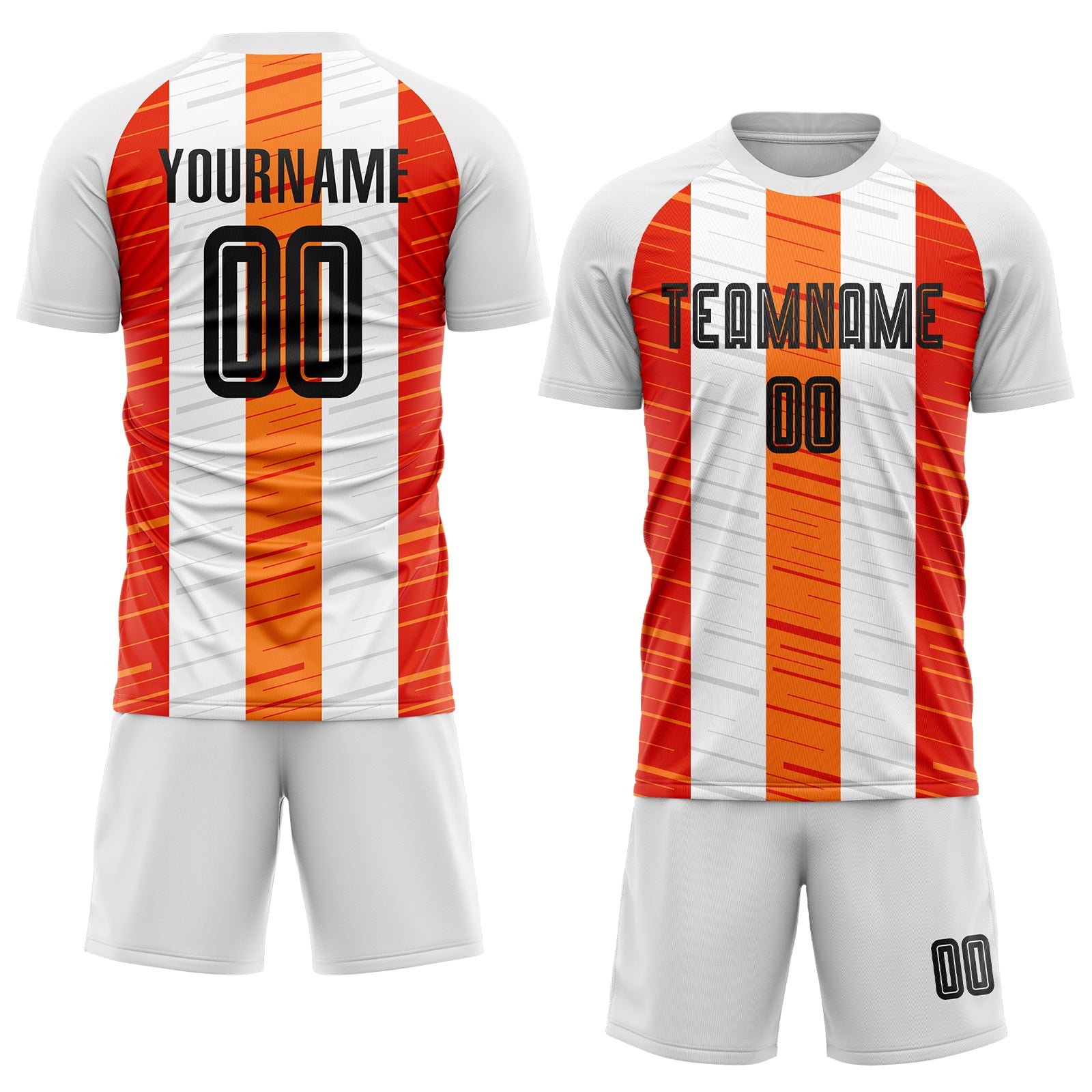 Custom White Black-Orange Sublimation Soccer Uniform Jersey view 2