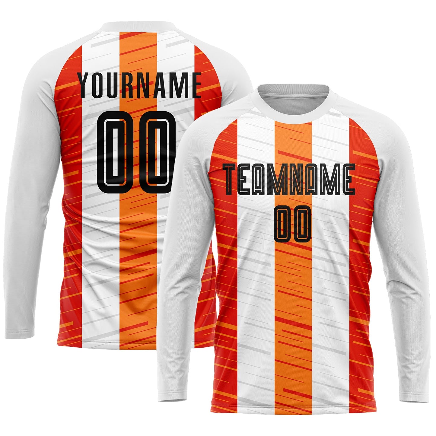Custom White Black-Orange Sublimation Soccer Uniform Jersey view 3