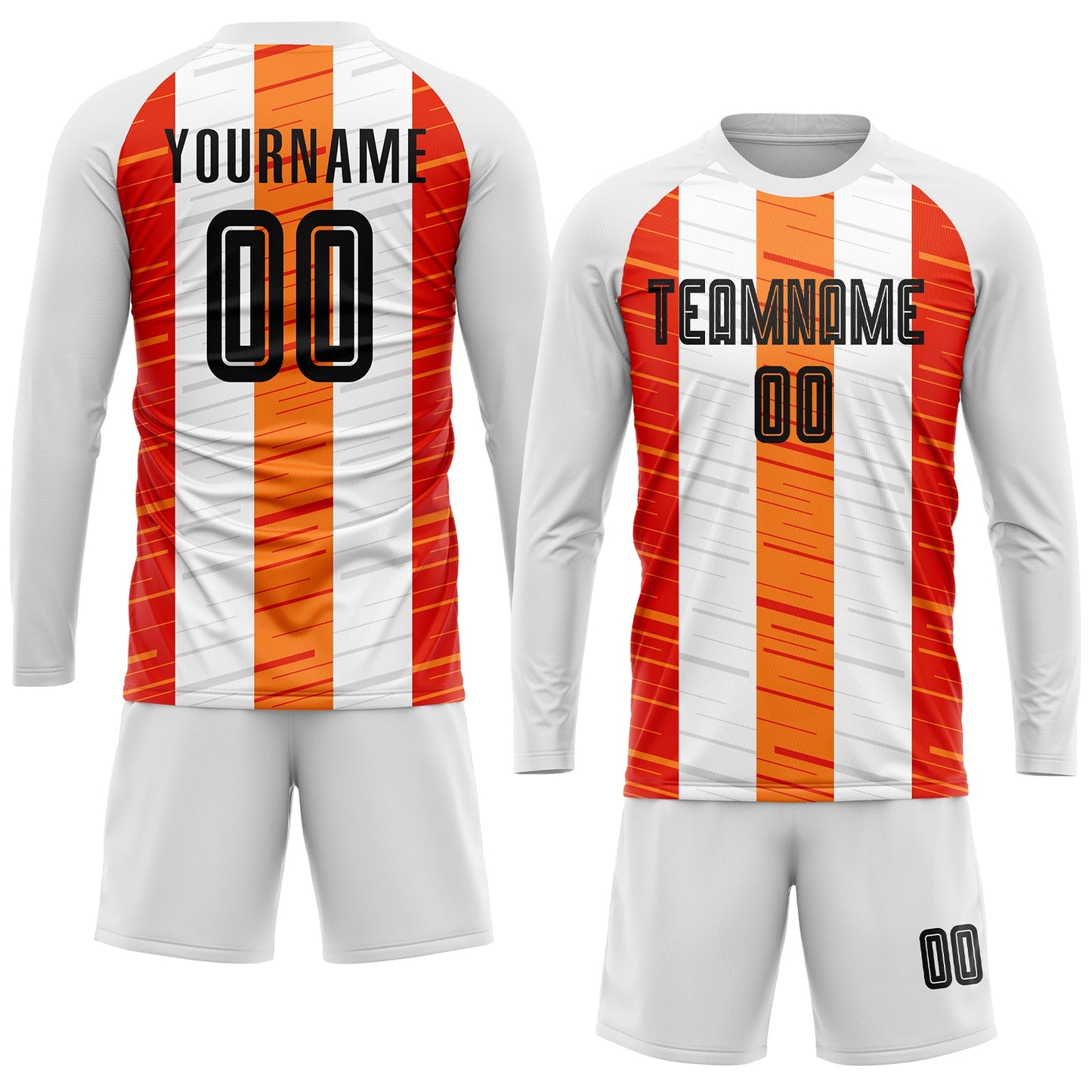 Custom White Black-Orange Sublimation Soccer Uniform Jersey view 4