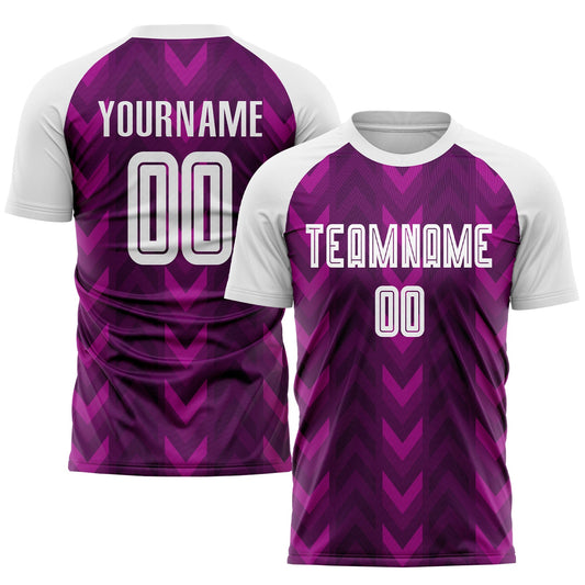 Custom Purple White Sublimation Soccer Uniform Jersey - Main View