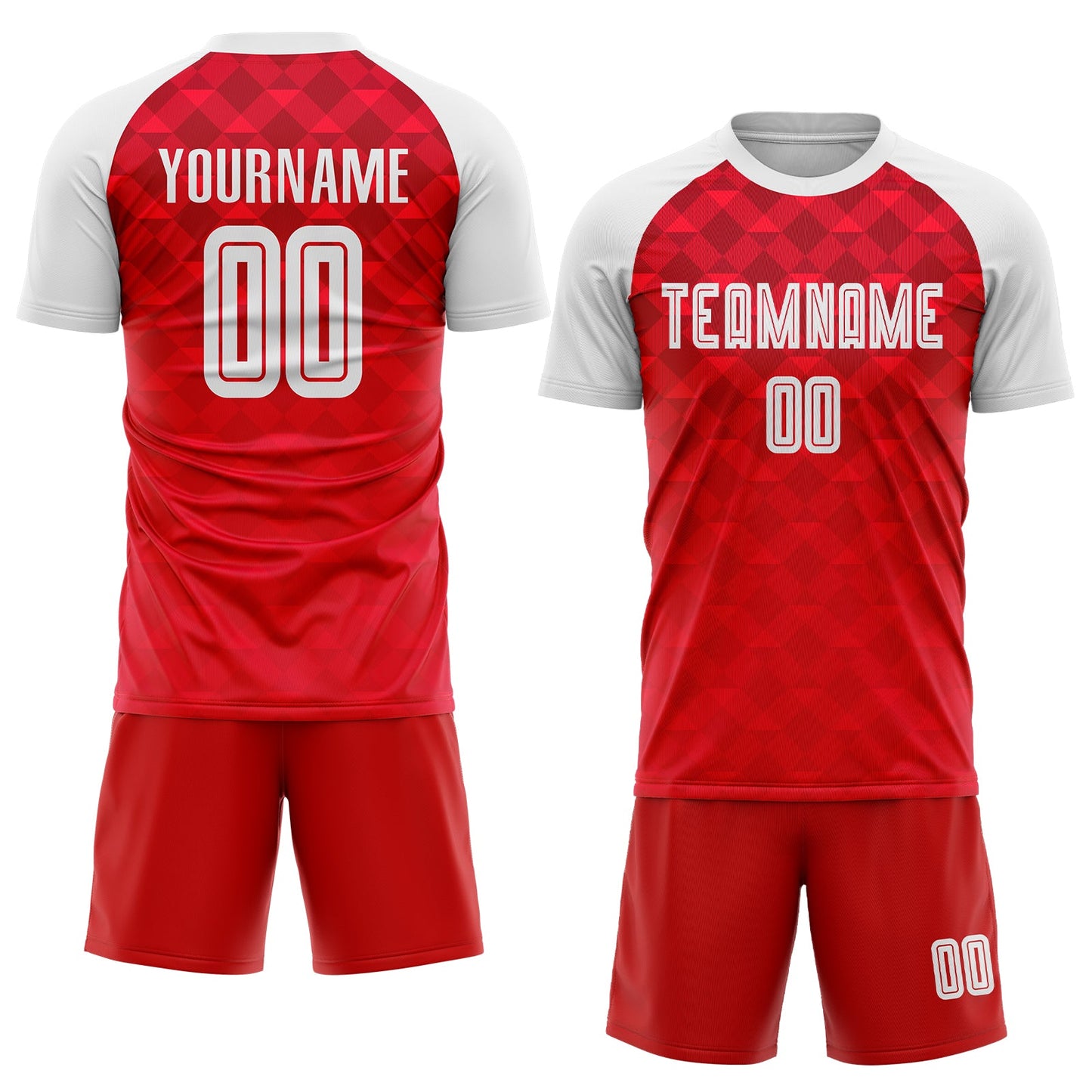 Custom Red White Away Sublimation Soccer Uniform Jersey view 2