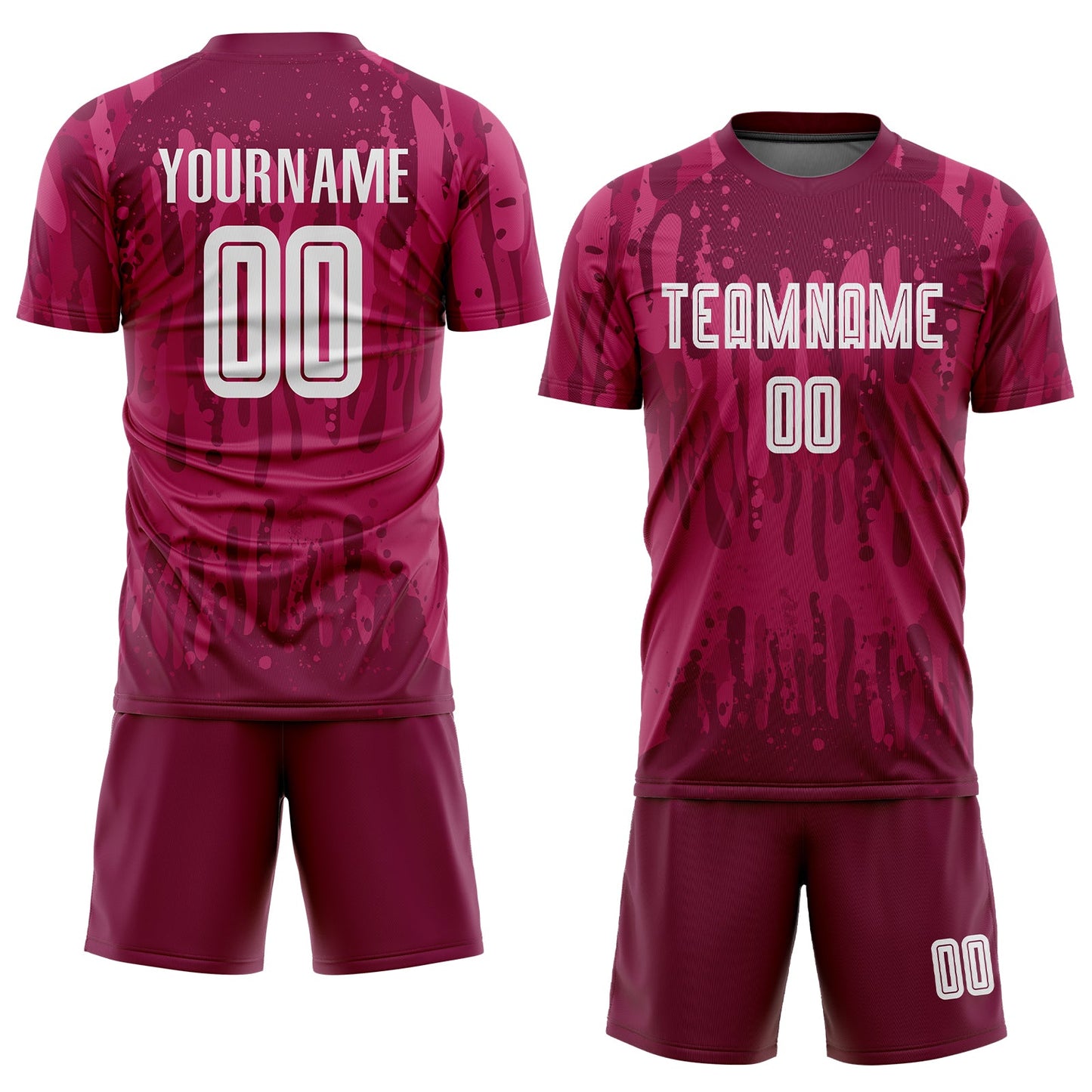 Custom Crimson White Away Sublimation Soccer Uniform Jersey view 2