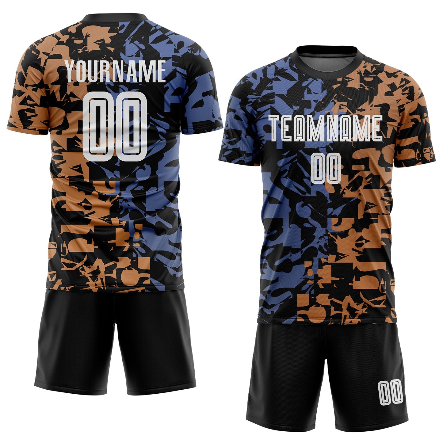 Custom Figure White-Black Third Sublimation Soccer Uniform Jersey view 2