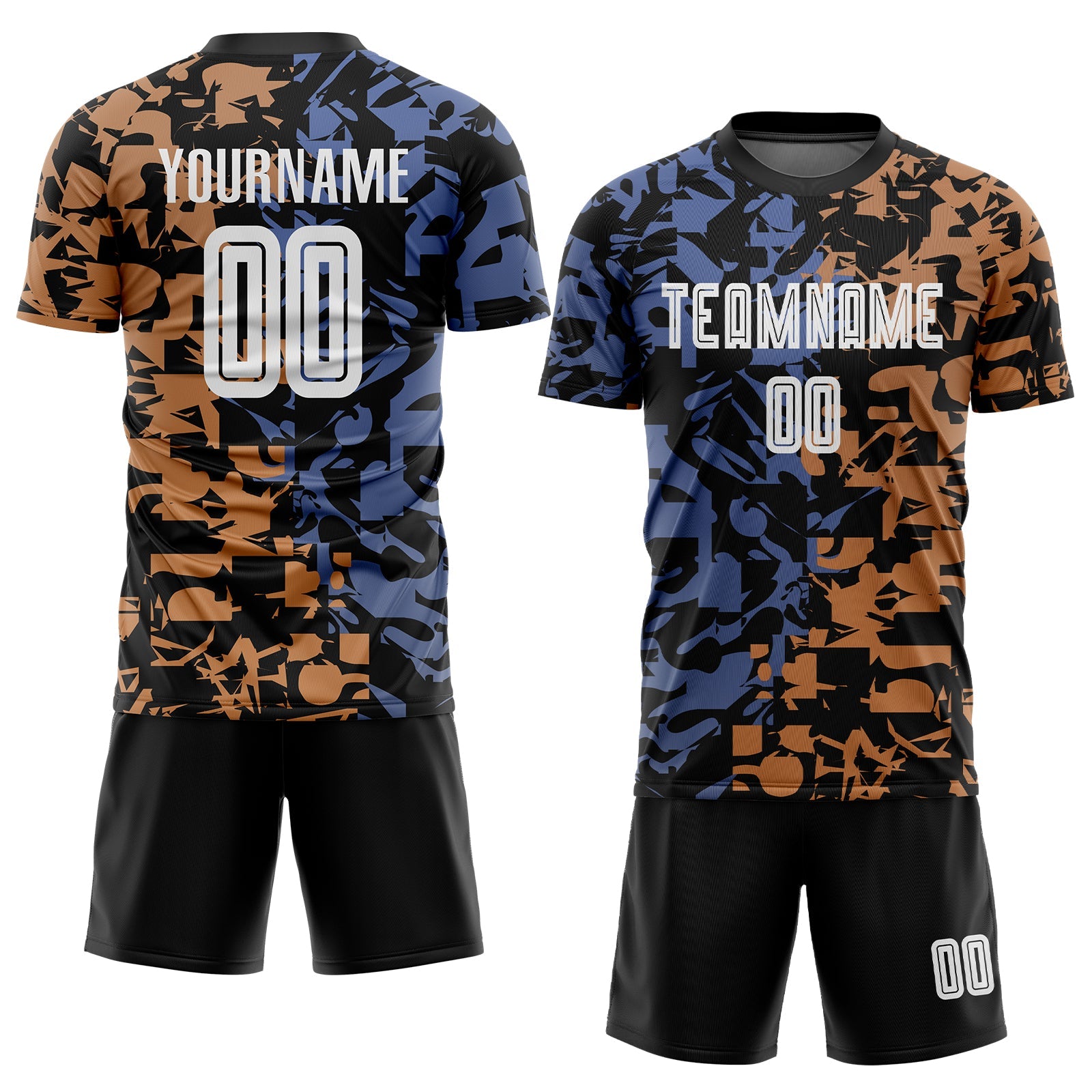 Custom Figure White-Black Third Sublimation Soccer Uniform Jersey view 2