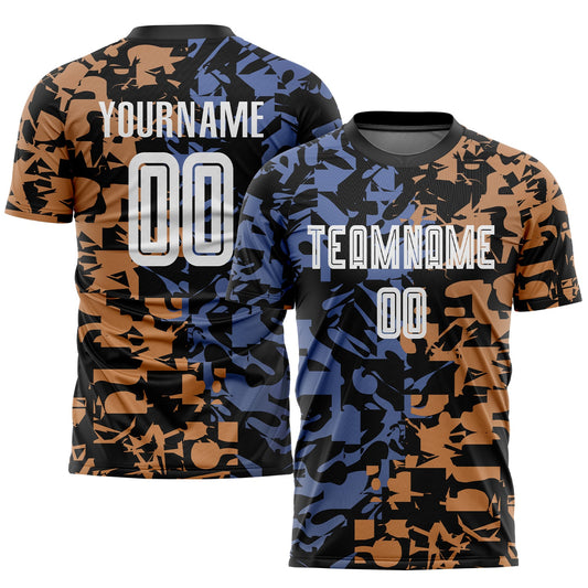 Custom Figure White-Black Third Sublimation Soccer Uniform Jersey - Main View