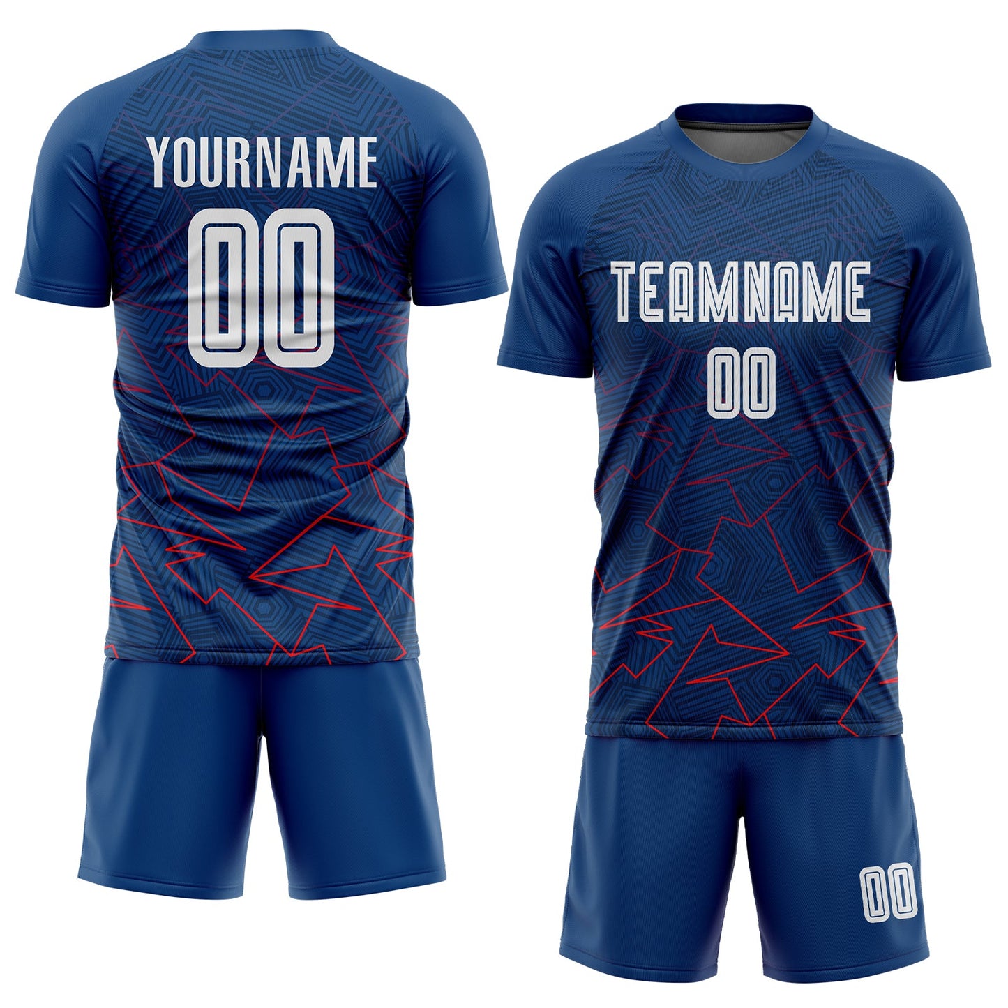 Custom Royal White-Red Away Sublimation Soccer Uniform Jersey view 2