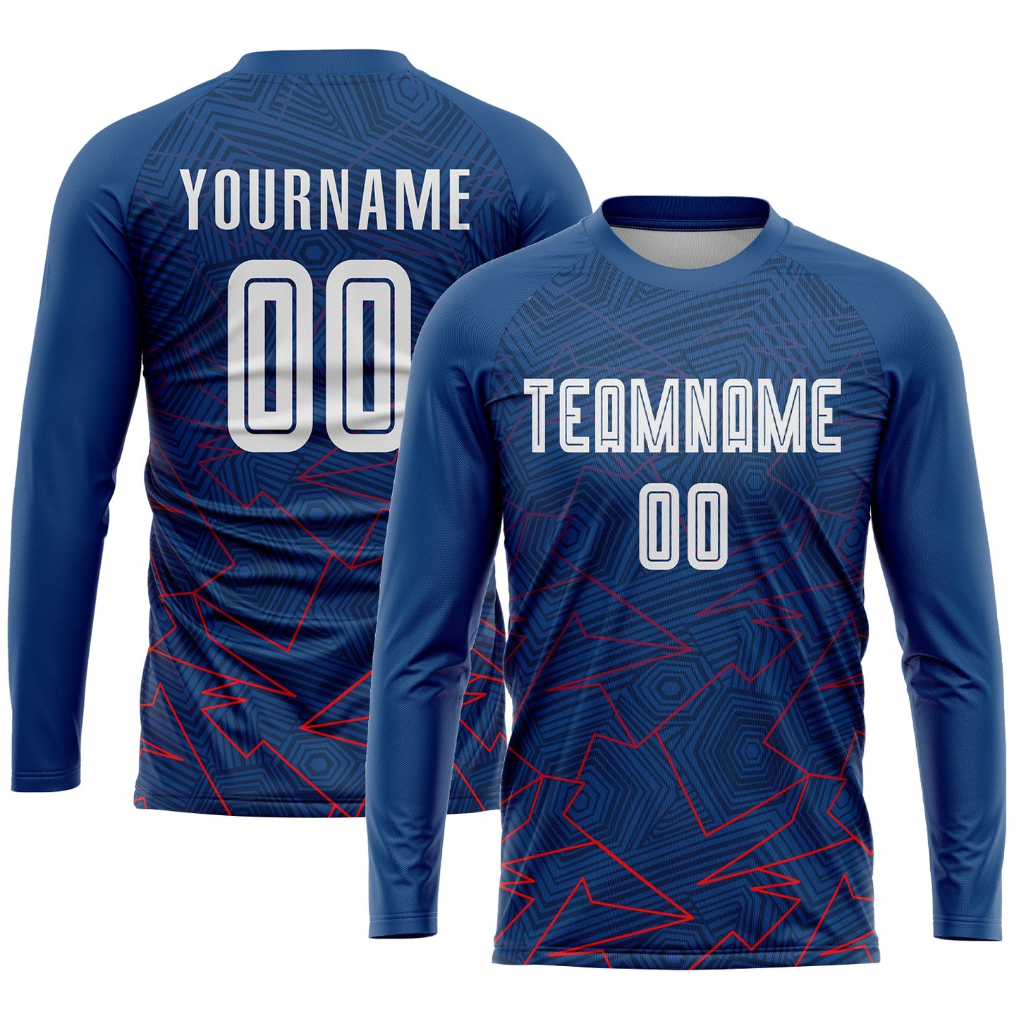 Custom Royal White-Red Away Sublimation Soccer Uniform Jersey view 3