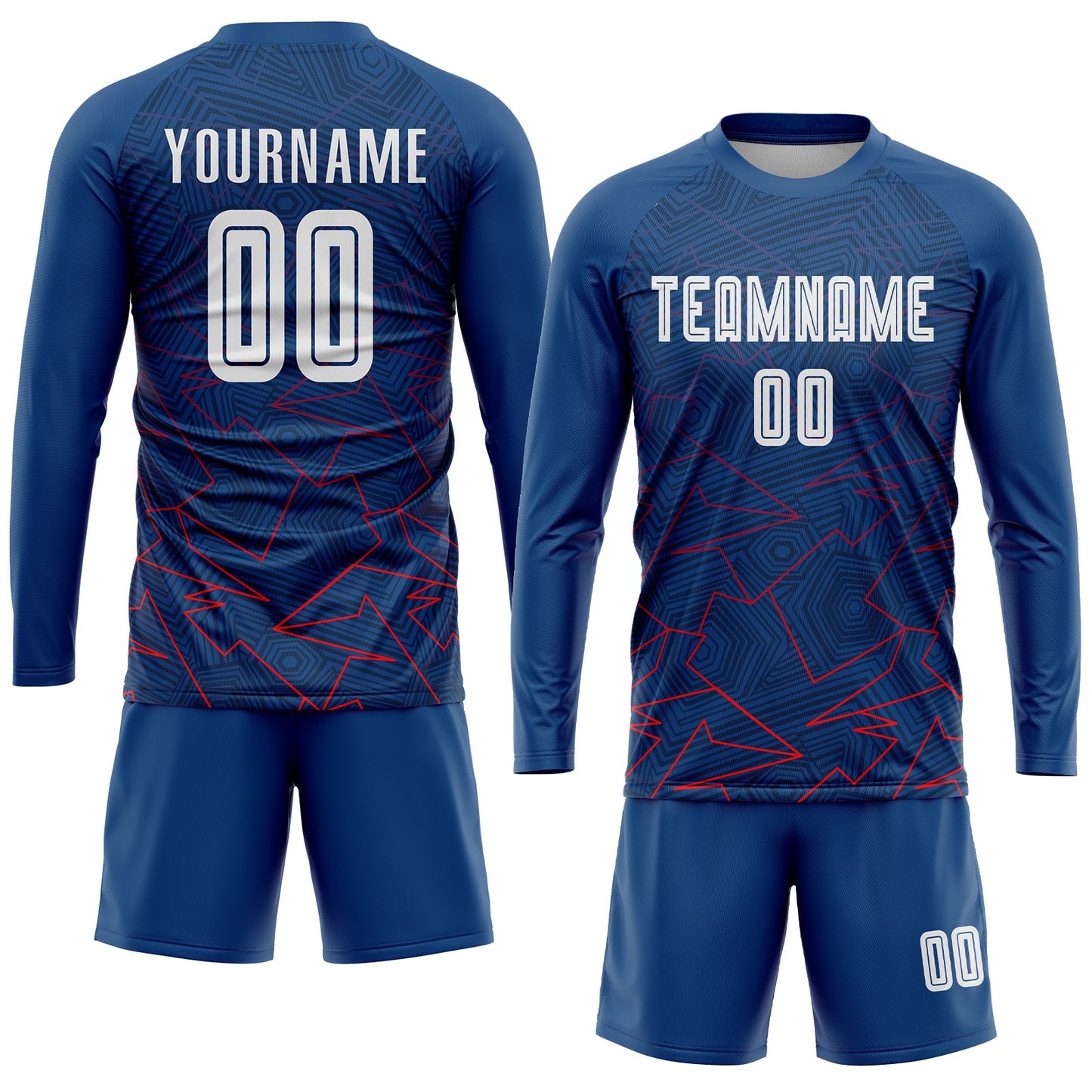Custom Royal White-Red Away Sublimation Soccer Uniform Jersey view 4
