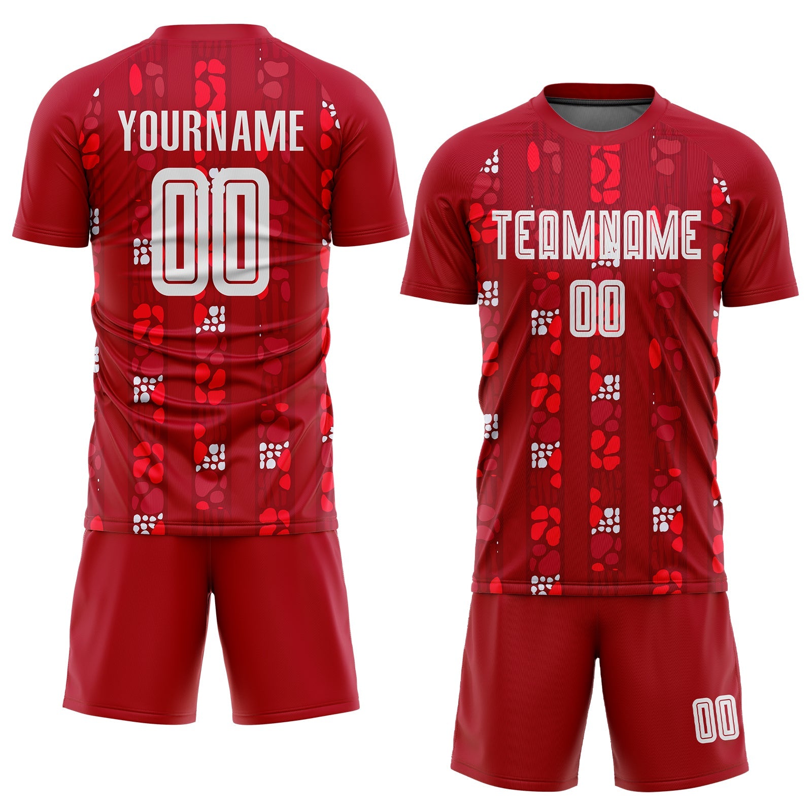 Custom Red White Home Sublimation Soccer Uniform Jersey view 2