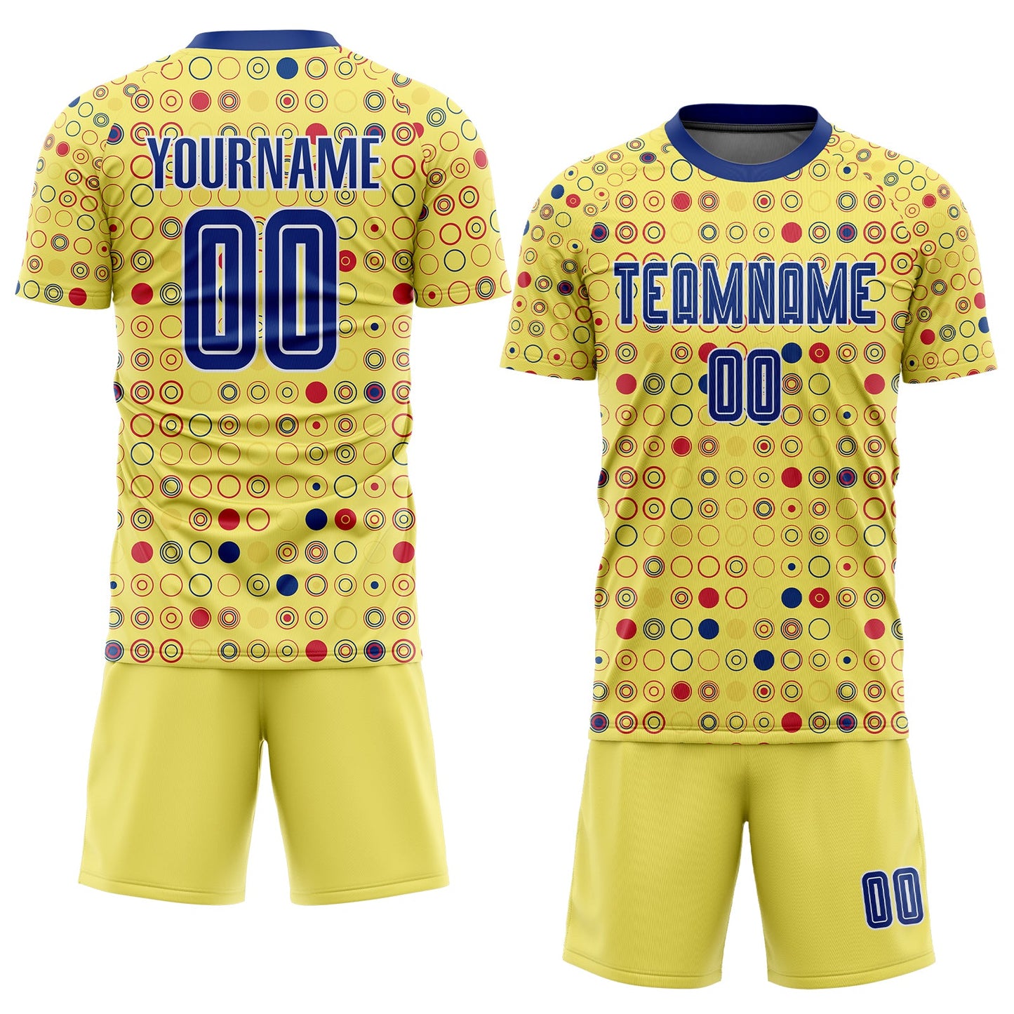 Custom Gold Royal-White Away Sublimation Soccer Uniform Jersey view 2