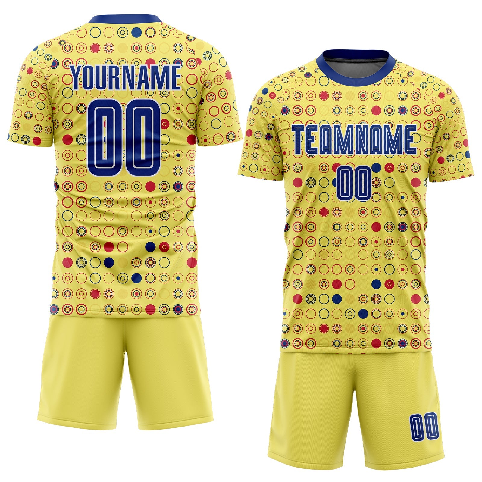 Custom Gold Royal-White Away Sublimation Soccer Uniform Jersey view 2