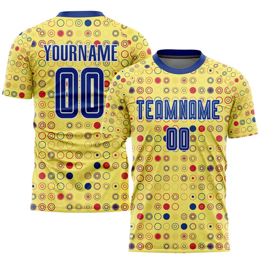 Custom Gold Royal-White Away Sublimation Soccer Uniform Jersey - Main View