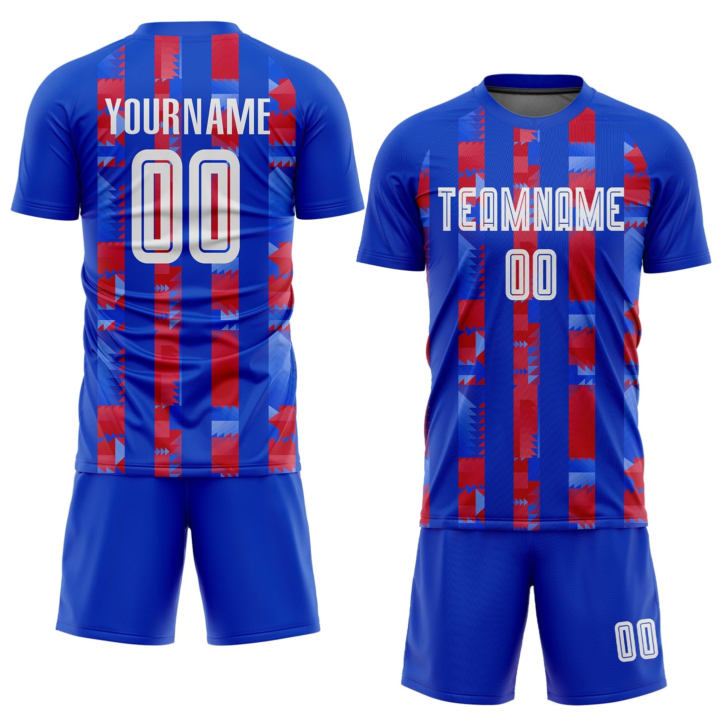 Custom Royal White-Red Home Sublimation Soccer Uniform Jersey view 2