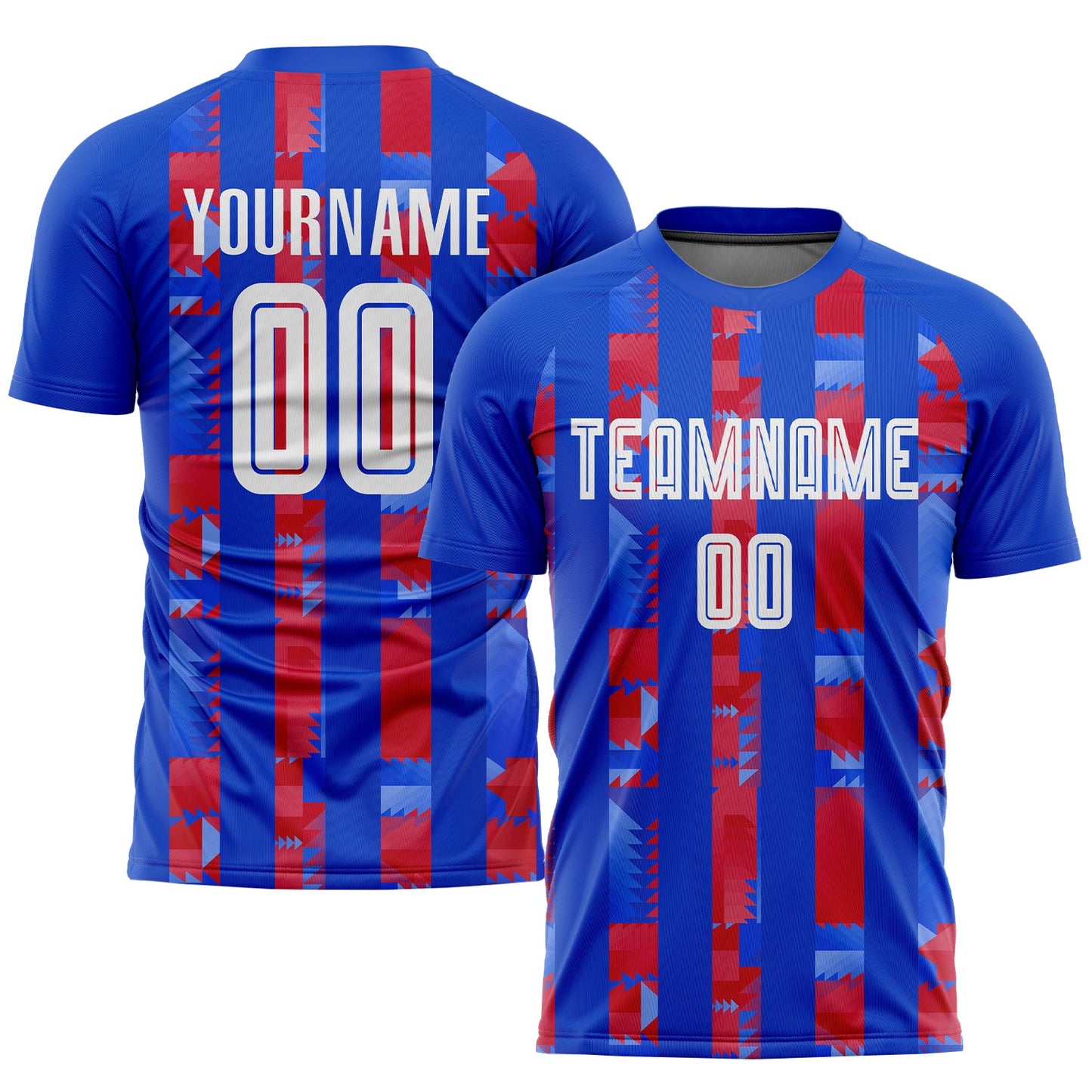 Custom Royal White-Red Home Sublimation Soccer Uniform Jersey - Main View