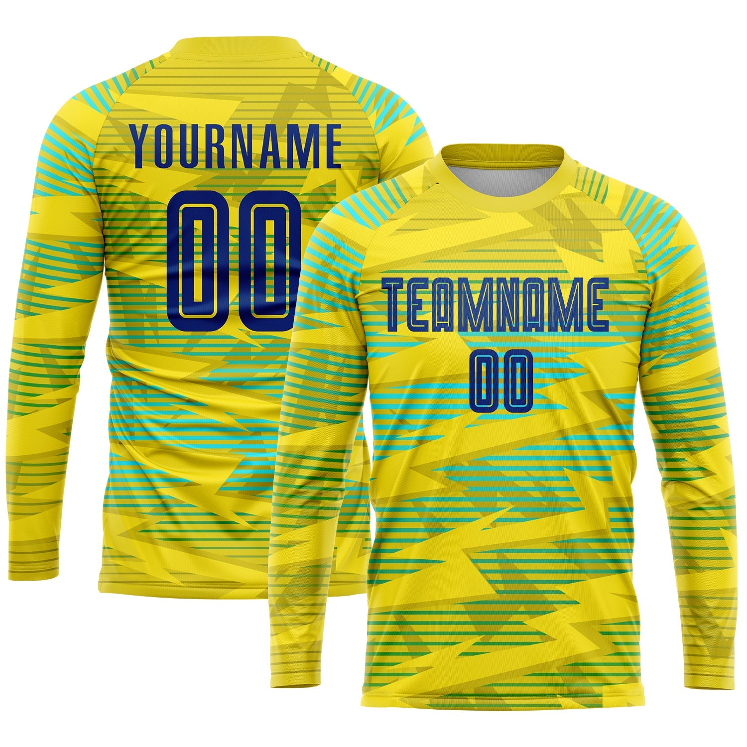 Custom Gold Royal-Light Blue Away Sublimation Soccer Uniform Jersey view 3