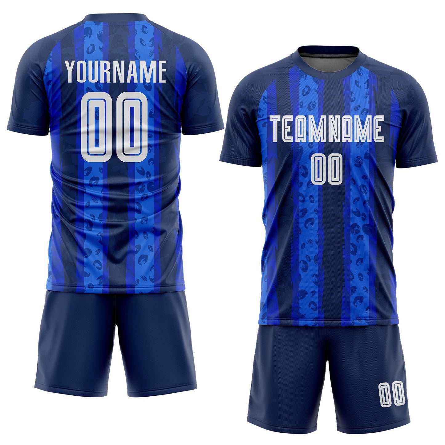 Custom Navy White-Royal Away Sublimation Soccer Uniform Jersey view 2