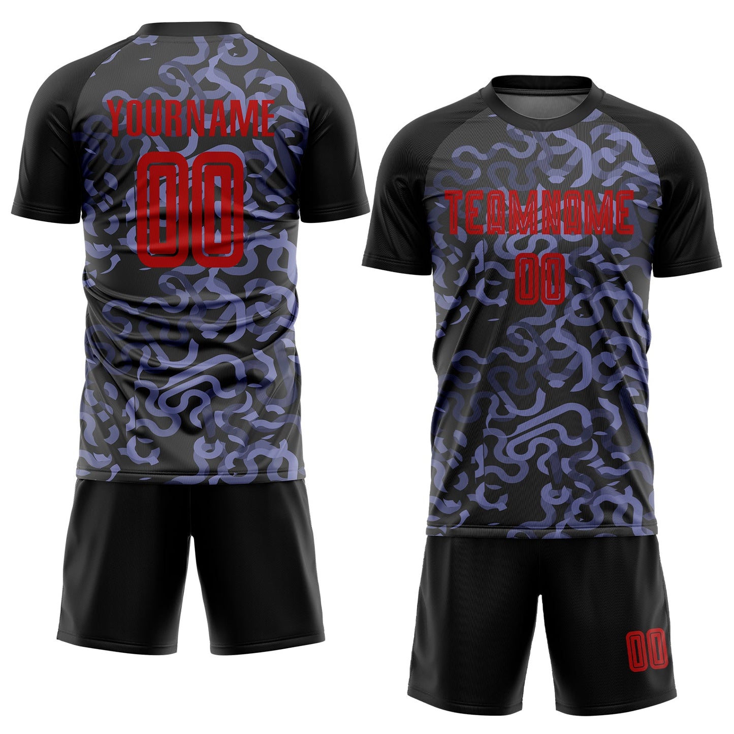 Custom Black Red-Purple Third Sublimation Soccer Uniform Jersey view 2