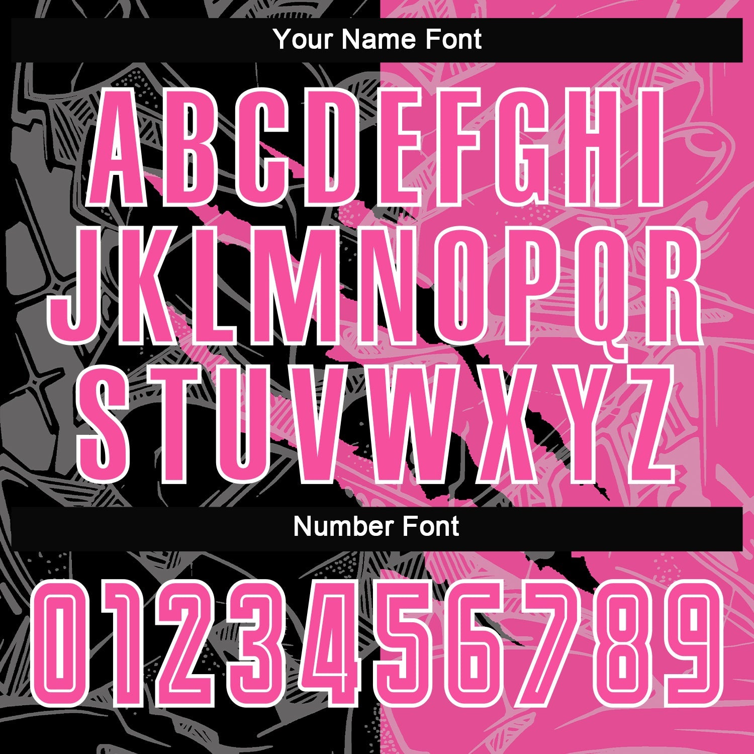 Custom Graffiti Pattern Pink Black-White Scratch Sublimation Soccer Uniform Jersey view 7