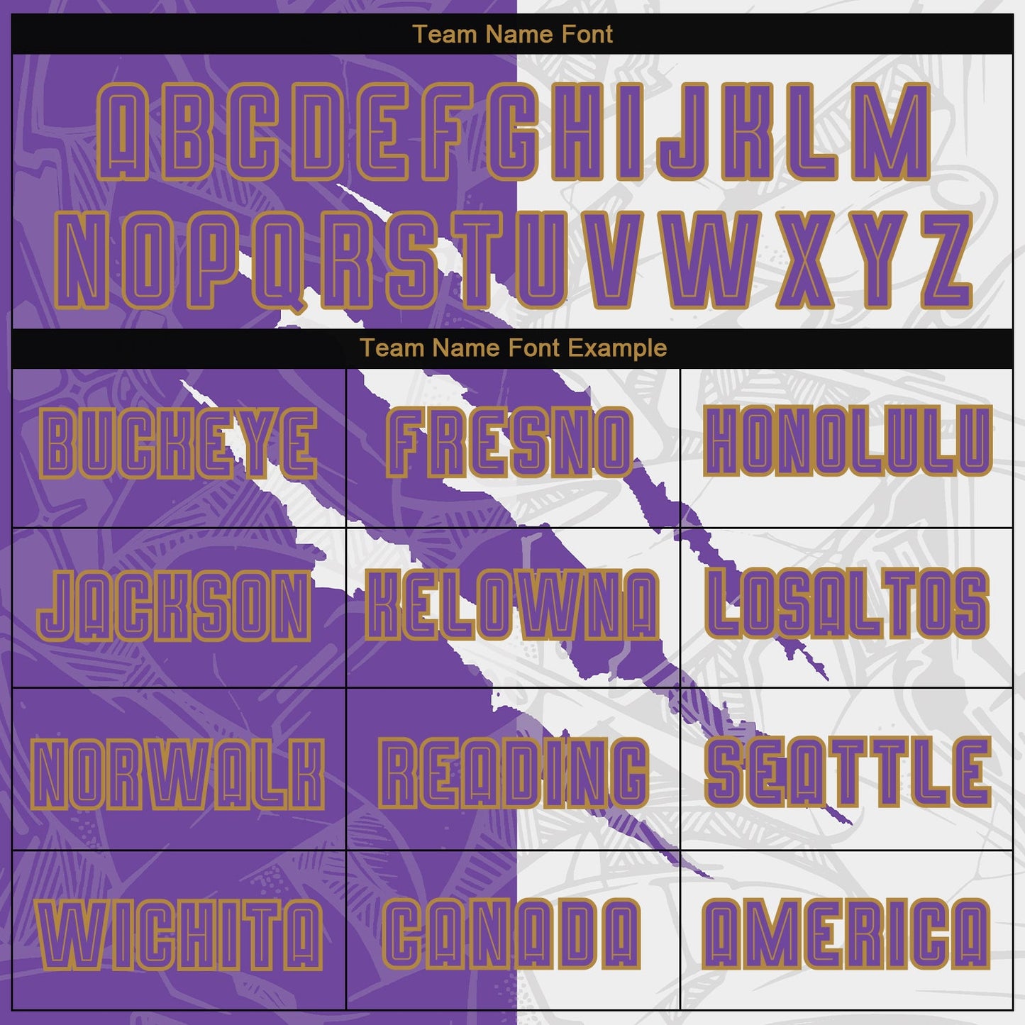 Custom Graffiti Pattern Purple White-Old Gold Scratch Sublimation Soccer Uniform Jersey view 4