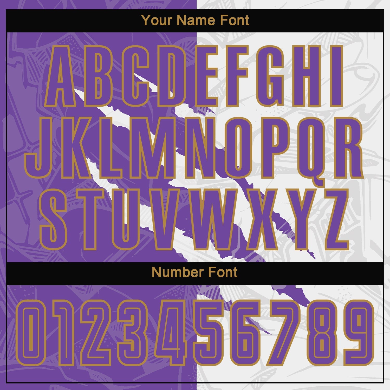 Custom Graffiti Pattern Purple White-Old Gold Scratch Sublimation Soccer Uniform Jersey view 5