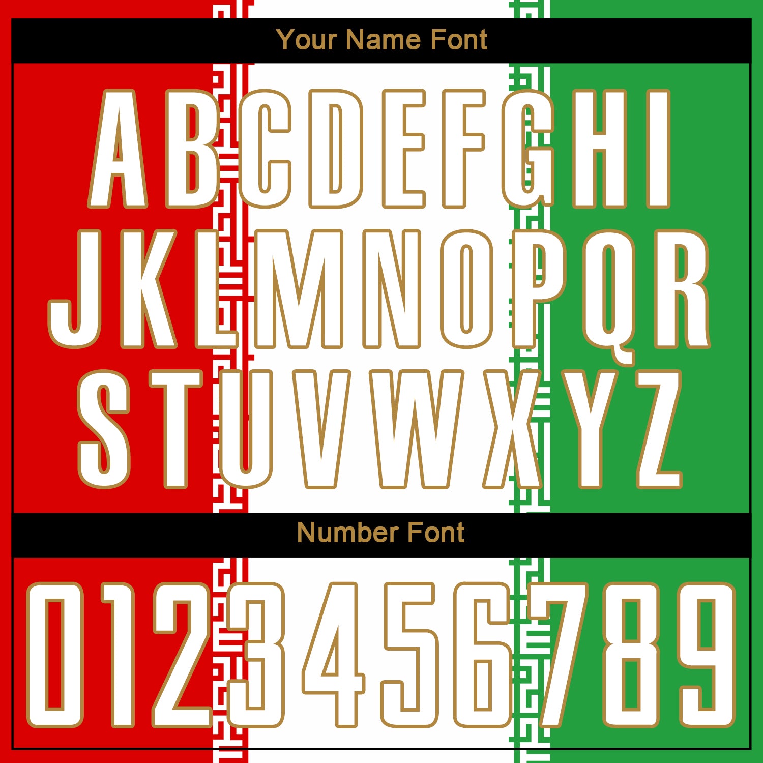 Custom Red White Kelly Green-Old Gold Sublimation Iranian Flag Soccer Uniform Jersey view 5