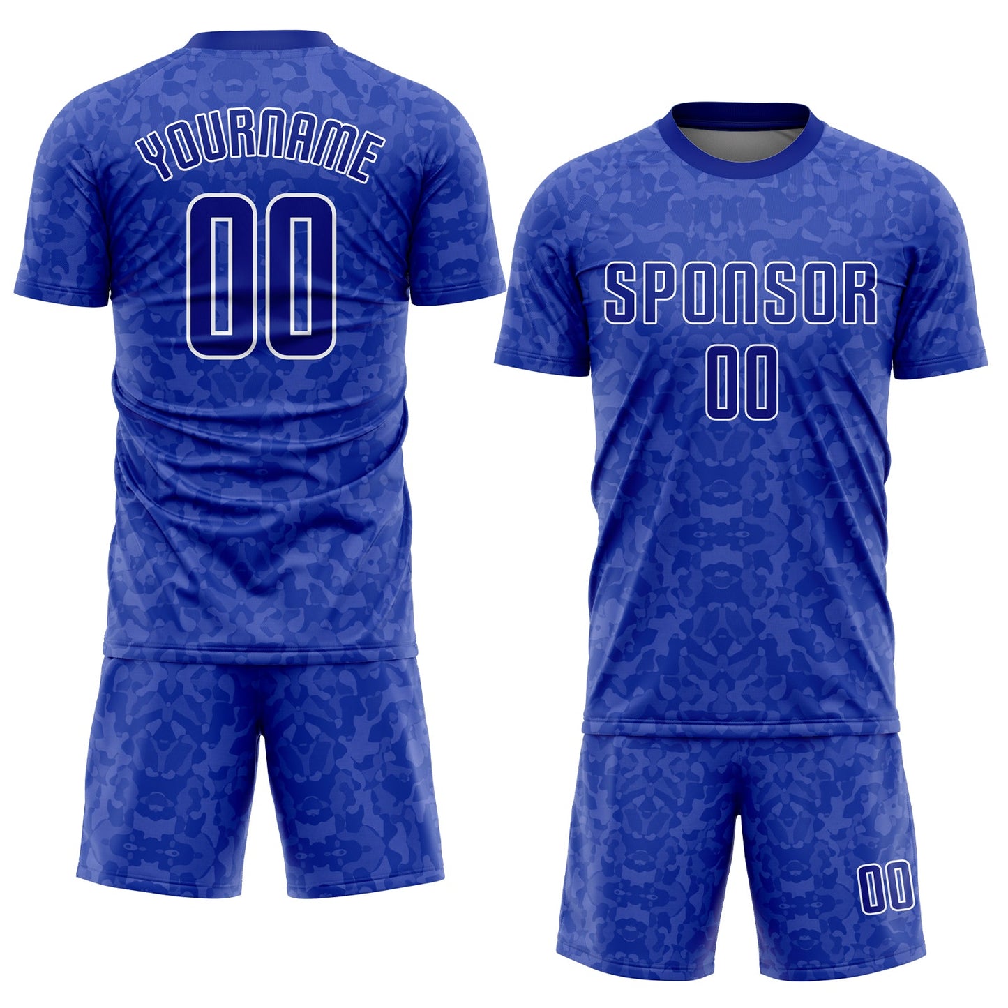 Custom Royal Royal-White Sublimation Soccer Uniform Jersey view 2