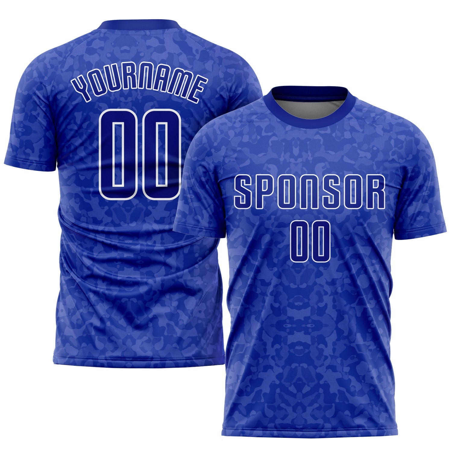 Custom Royal Royal-White Sublimation Soccer Uniform Jersey - Main View