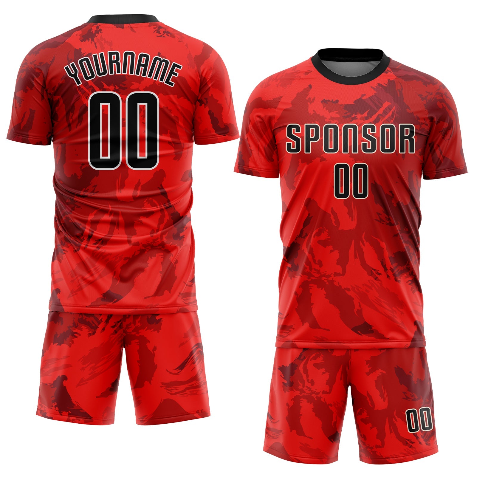 Custom Red Black-White Sublimation Soccer Uniform Jersey view 2