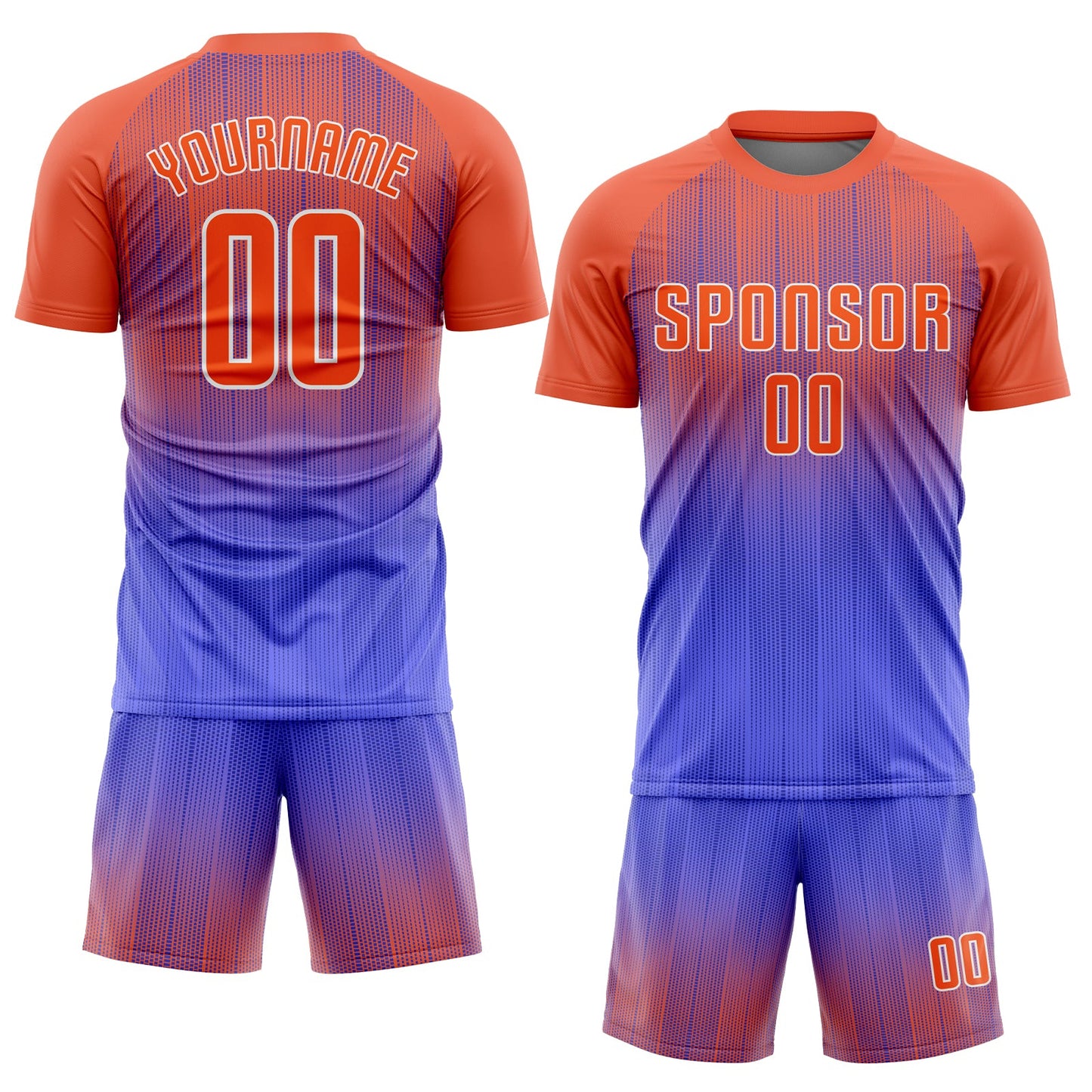 Custom Purple Orange-White Sublimation Soccer Uniform Jersey view 2