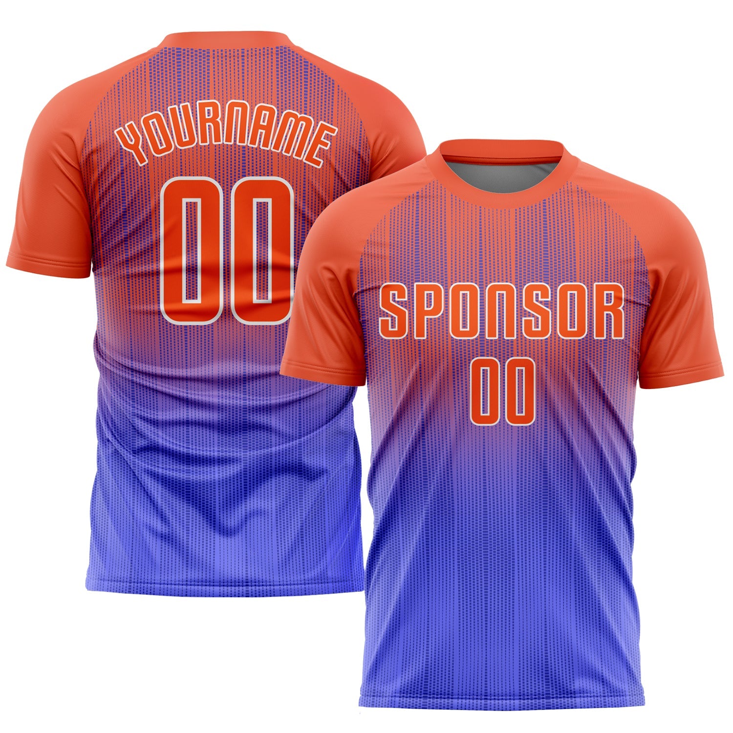 Custom Purple Orange-White Sublimation Soccer Uniform Jersey - Main View