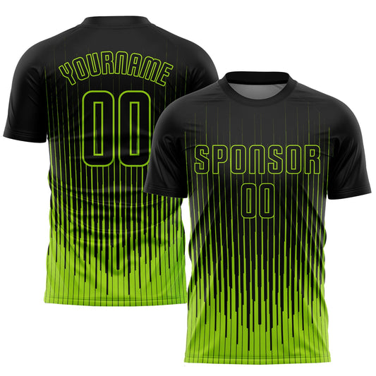 Custom Neon Green Black Sublimation Soccer Uniform Jersey - Main View
