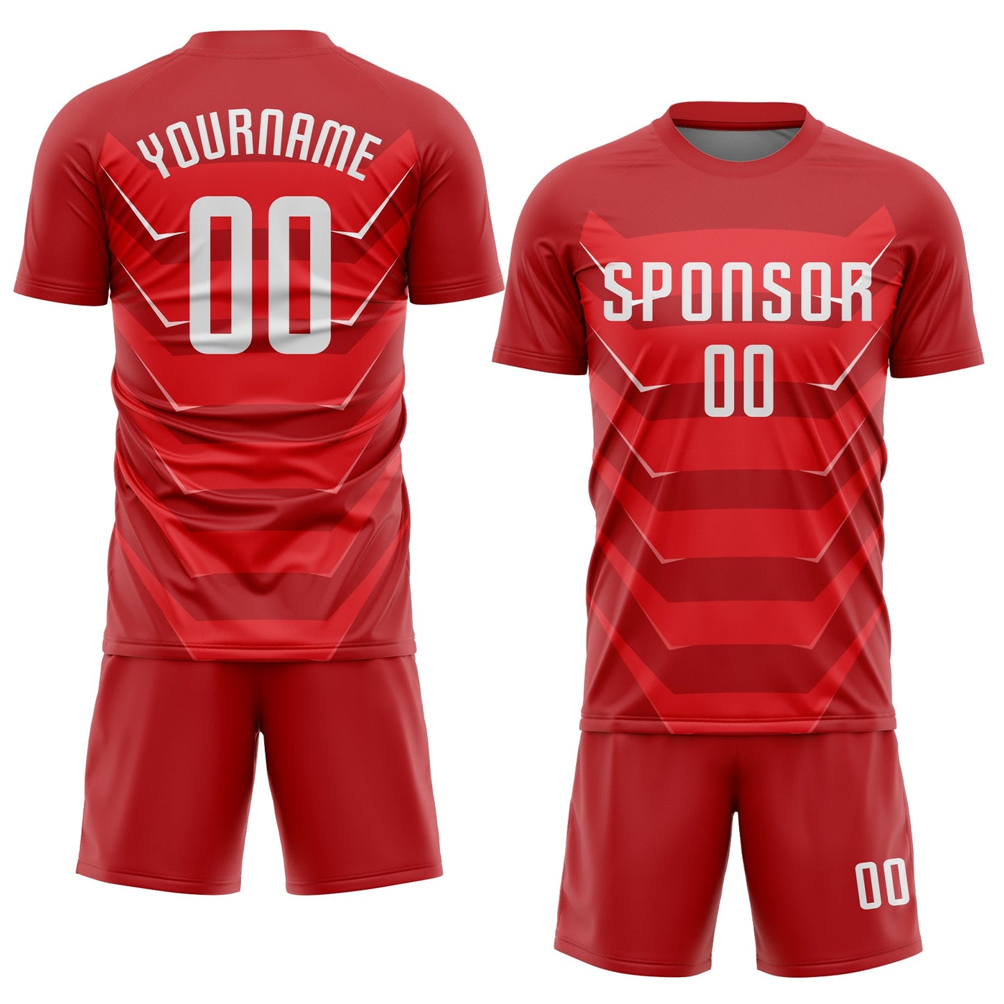Custom Red White Sublimation Soccer Uniform Jersey view 2