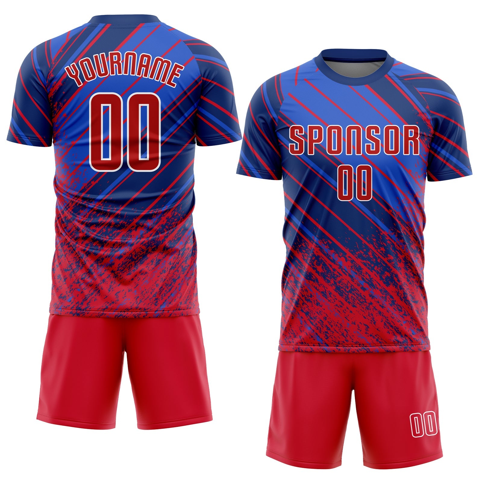 Custom Royal Red-White Sublimation Soccer Uniform Jersey view 2
