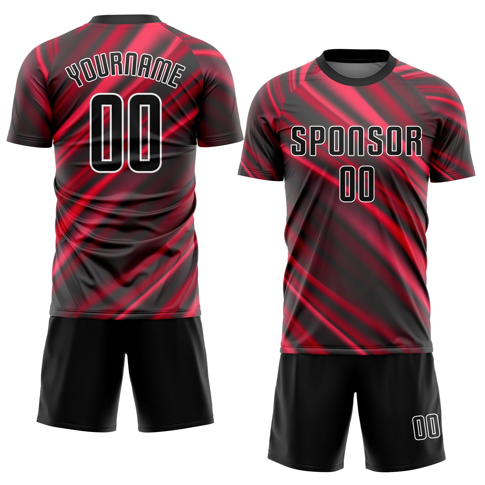 Custom Red Black-White Sublimation Soccer Uniform Jersey view 2