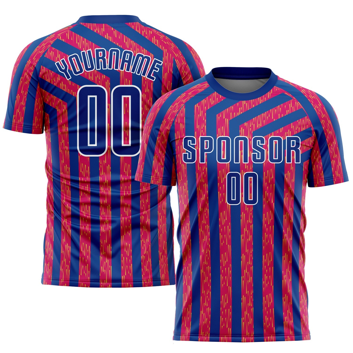 Custom Red Royal-White Sublimation Soccer Uniform Jersey - Main View