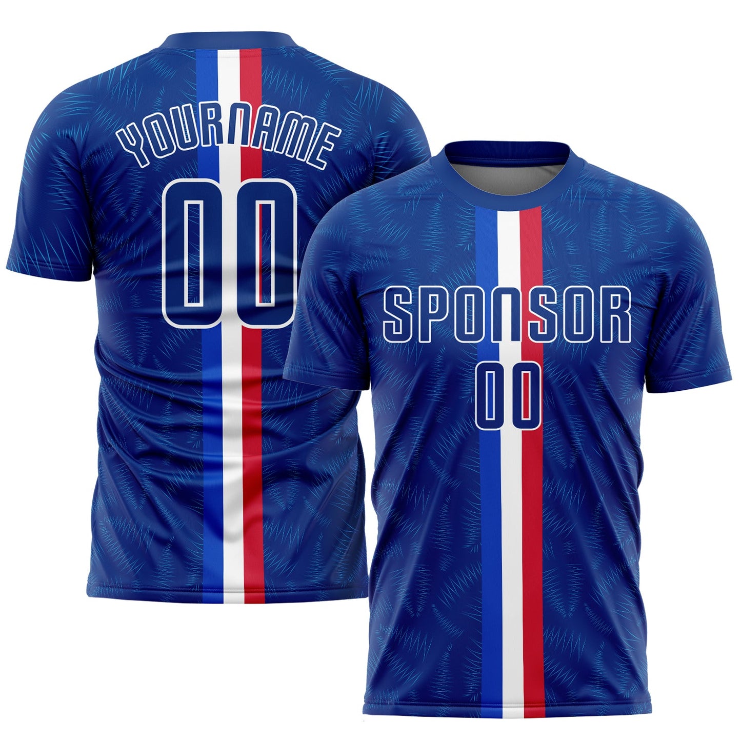 Custom Royal Royal-Red Sublimation Soccer Uniform Jersey - Main View