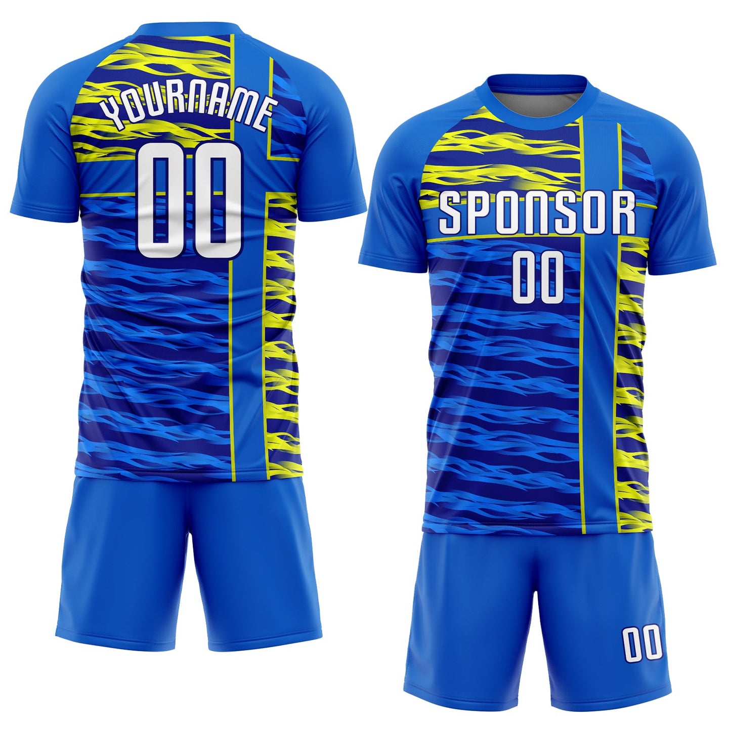 Custom Royal White Navy-Gold Sublimation Soccer Uniform Jersey view 2