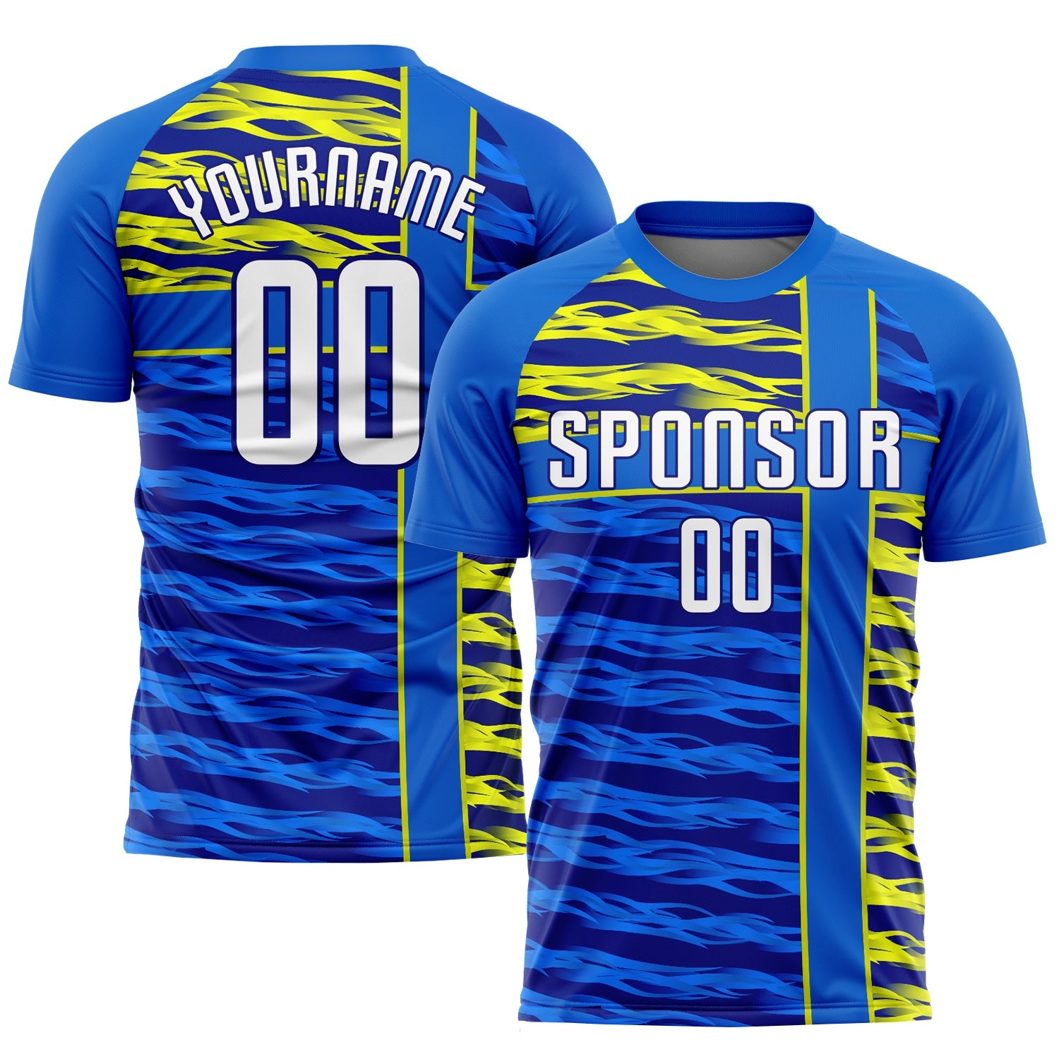 Custom Royal White Navy-Gold Sublimation Soccer Uniform Jersey - Main View