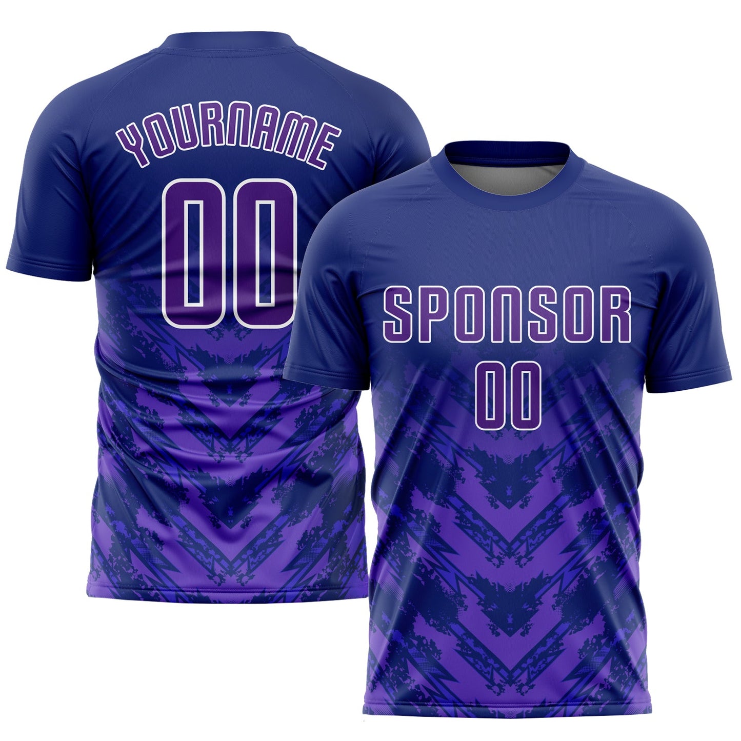 Custom Navy Purple-White Sublimation Soccer Uniform Jersey - Main View