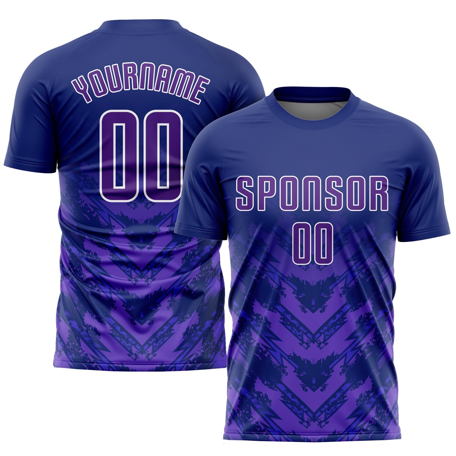 Custom Navy Purple-White Sublimation Soccer Uniform Jersey - Main View