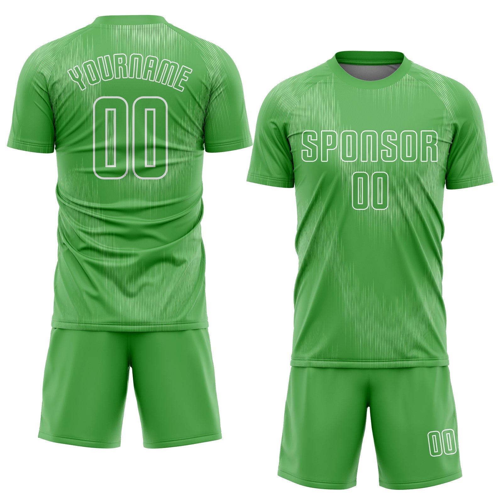 Custom Neon Green Neon Green-White Sublimation Soccer Uniform Jersey view 2